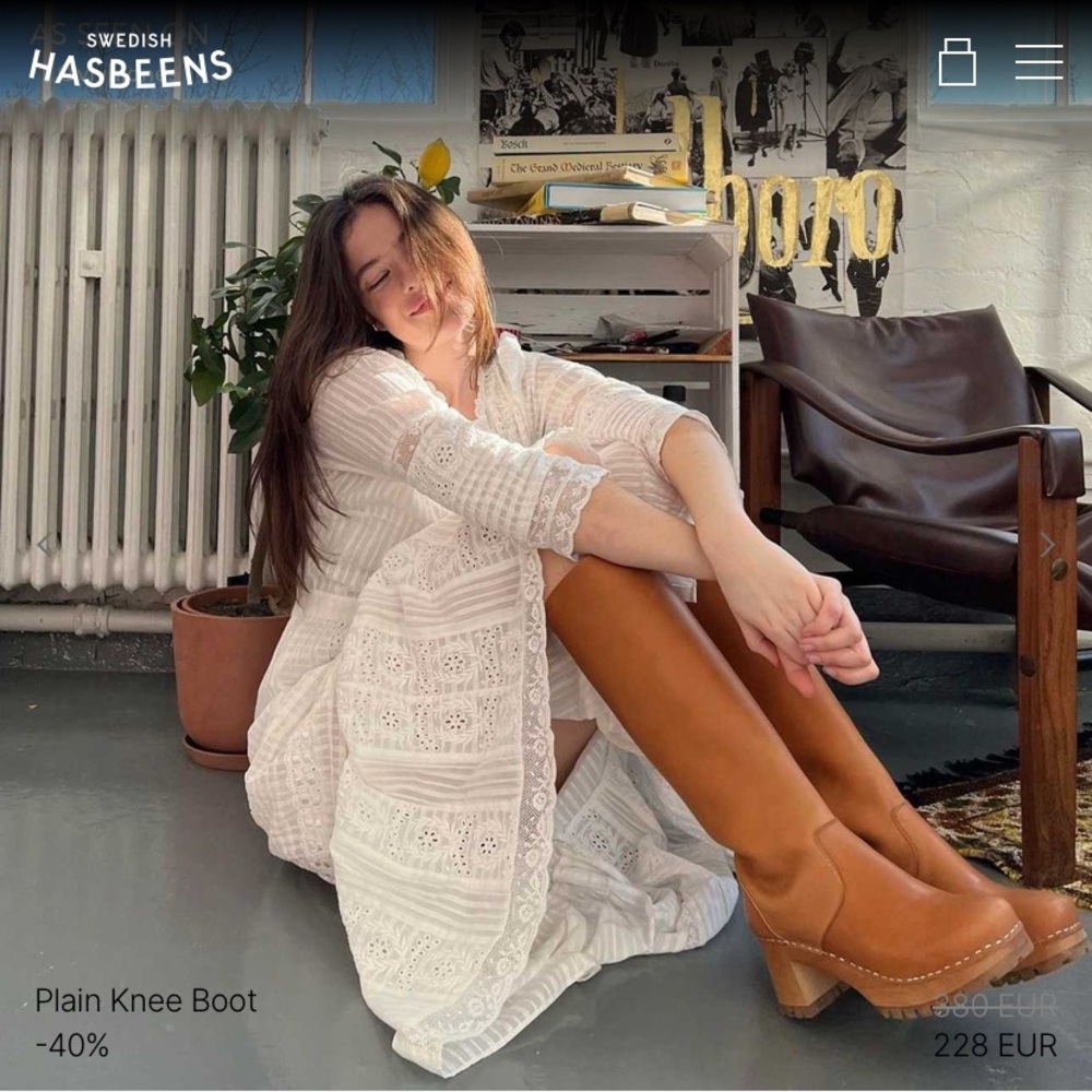 SALE❤️ BNIB SWEDISH HASBEENS Plain Knee Boot
